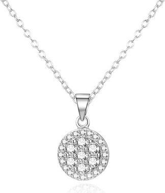 Agato Sparkling silver necklace with zircons AGS1606/47 (chain. pendant)