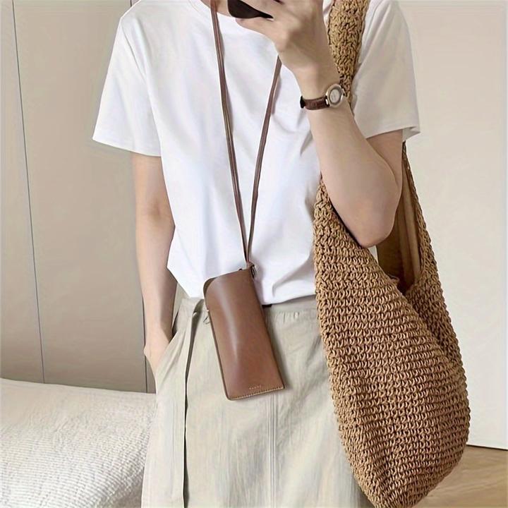 Produktbild Only-Bags.Store PU Leder Brillenetui, verstellbarer Nackenriemen Sonnenbrillenhalter, Mode Accessoire hängende