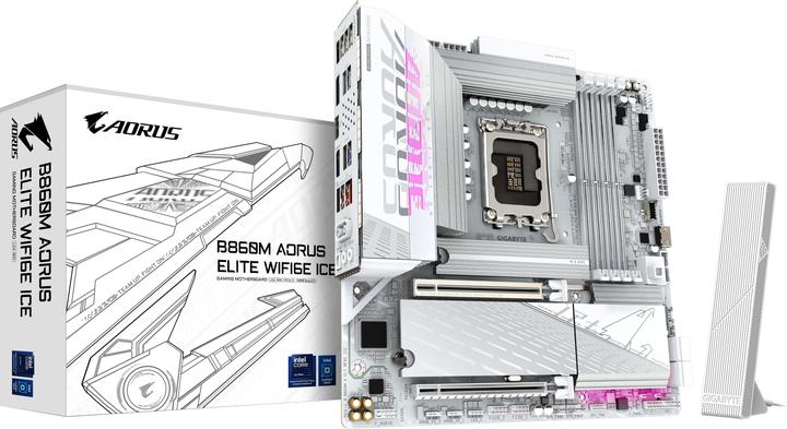 Image du produit Gigabyte B860M AORUS ELITE WIFI6E ICE (LGA 1851, Intel B860, mATX)