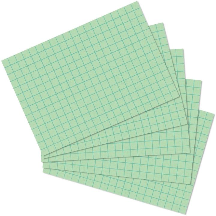 Actual product image Herlitz Index cards, DIN A7, squared, green (74 x 105 mm, 170 g/m², 100 x)