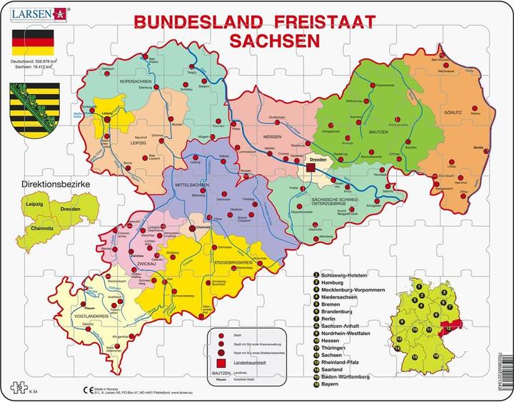 Produktbild Larsen Freistaat Sachsen Politisch (70 Teile)