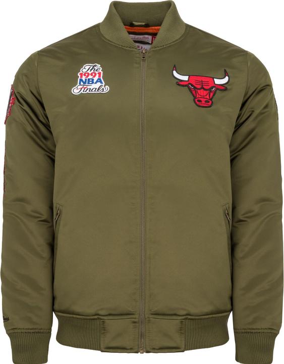 Immagine prodotto Mitchell & Ness Veste bomber in raso M&N - PATCHES Chicago Bulls oliva (XXL)