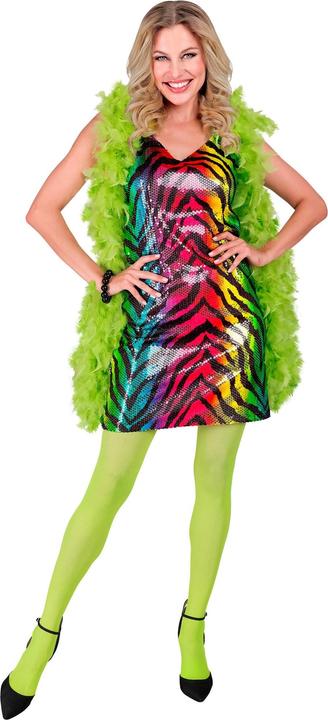 Actual product image Widmann Party sequin dress with tiger pattern rainbow (XL)