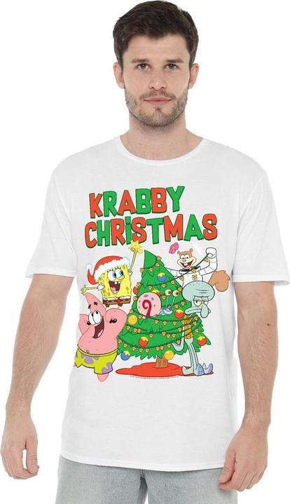 Immagine prodotto Spongebob Squarepants Decorating Maglietta Albero di Natale Uomo (3XL)