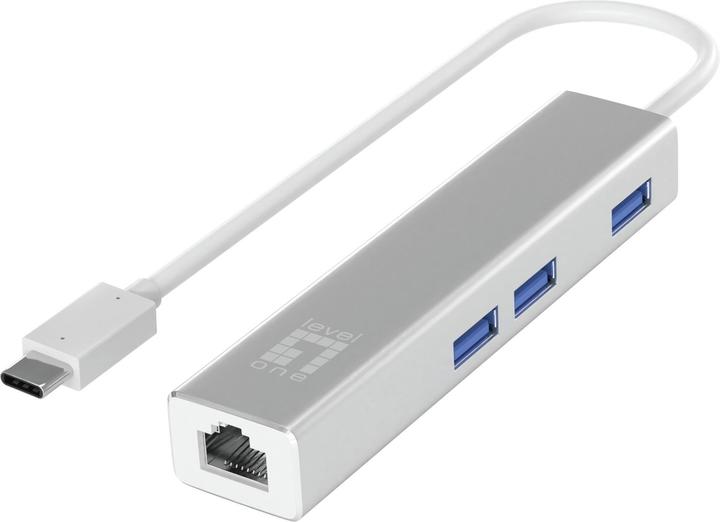 LevelOne Adattatore USB-C -> 10/100/1000, 3xUSB3.0 si (USB-C, RJ45 (1x))