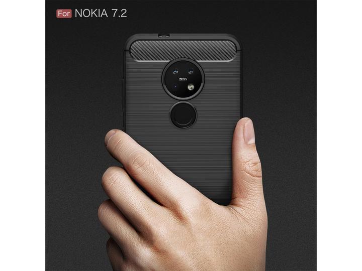 Actual product image Screenguard Nokia 7.2 Cover Carbon Brushed Soft TPU (Nokia 7.2)