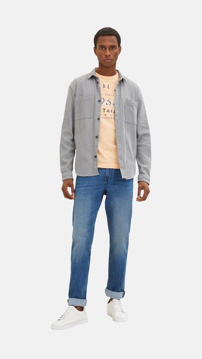 Produktbild Tom Tailor T-Shirt Gestreiftes Kurzarmshirt mit Rundhalsausschnitt und Print (XXL)