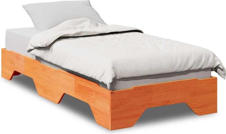 Actual product image VidaXL Solid wood bed without mattress Stackable wax brown 80x200 cm bed frame (80 x 200 cm)