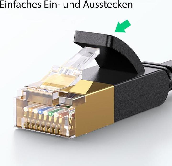 Produktbild Hermex 3m Netzwerkkabel Flachkabel Ethernet LAN Kabel RJ45 Cat. 7 UTP (UTP, CAT7, 3 m)