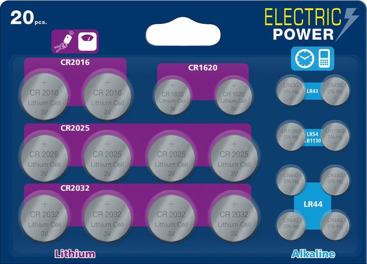 Image du produit Varta Énergie électrique (20 pcs, LR43, AG10, CR1620, CR2016, CR2025, CR2032)