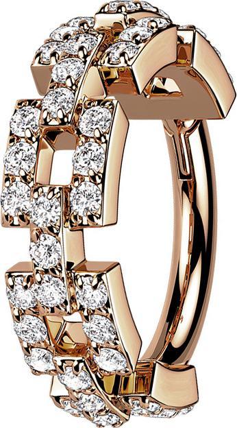 Produktbild Star Piercing Micro Segmentring klappbar rosegold Kette mit Kristallen (Chirurgenstahl 316L, ohne Messing)