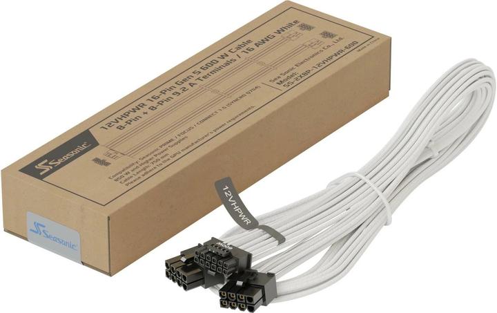 Produktbild Seasonic 12VHPWR Adapterkabel 75 cm, Weiss