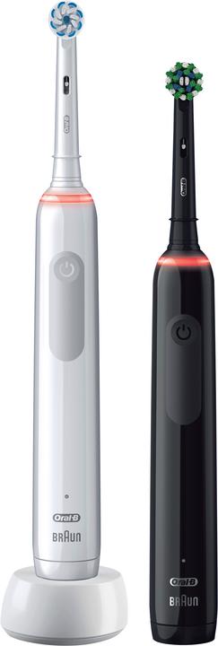 Oral-B Pro 3 - 3900 - Spazzolini elettrici bianchi e neri Duo Pack (Spazzolino oscillante)