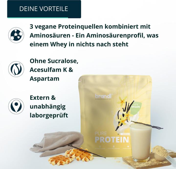 Actual product image Brandl-Nutrition Pure Protein Vegan (Vanilla, 1 pcs., 1000 g)