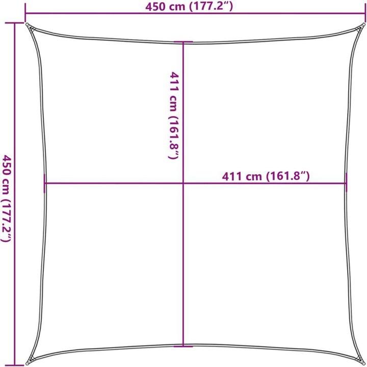 Image du produit VidaXL Voile d'ombrage 100% polyester Oxford (450 x 450 cm)