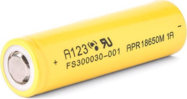 Actual product image AccuCell Battery A123 APR18650M1-A, LiFePo4 battery (18650, 1100 mAh)