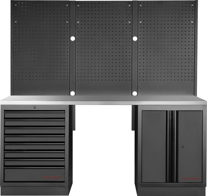 Kraftwerk MOBILIO BLK Kombi Lochwand Edelstahl (204 cm, 200 cm)