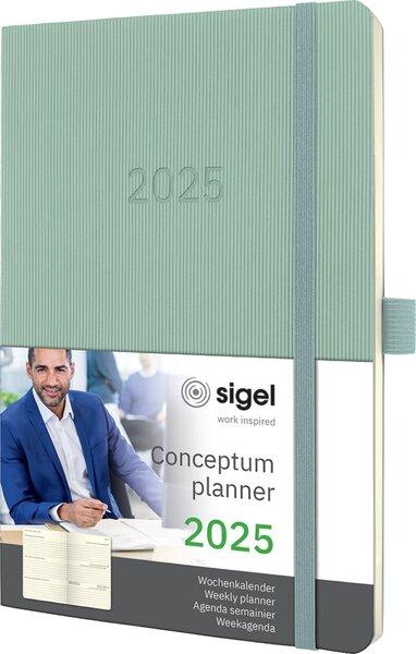 Actual product image Sigel Wochenkalender Conceptum 2025 (DE/EN/FR/NL) mint green (135 x 210 mm, French, English, Dutch, German)