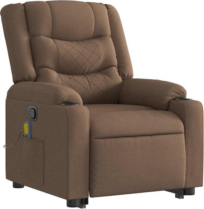Produktbild VidaXL Massagesessel mit Aufstehhilfe Braun Stoff