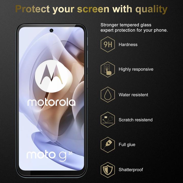 Actual product image Cadorabo Tempered protective glass (1 Piece, Motorola Moto G41, Motorola Moto G31)