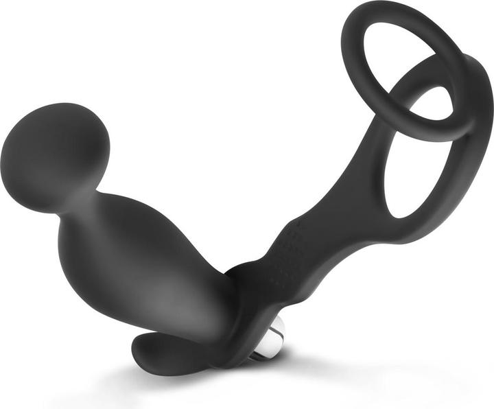 Image du produit Easytoys Plug Anal Vibrant avec Cockring et Bague de Testicules - Noir