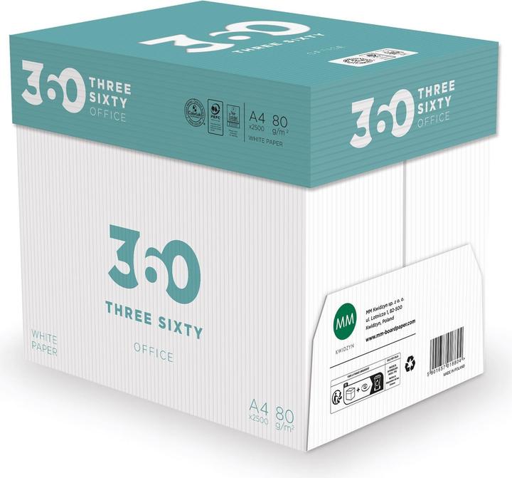 Produktbild 360 Everyday Kopierpapier Office A4, Weiss, 80 g/m², 1 Palette (80 g/m², 100000 x, A4)