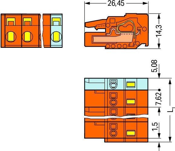 Actual product image Wago Contact technology female multipoint connector 231-702/026-000