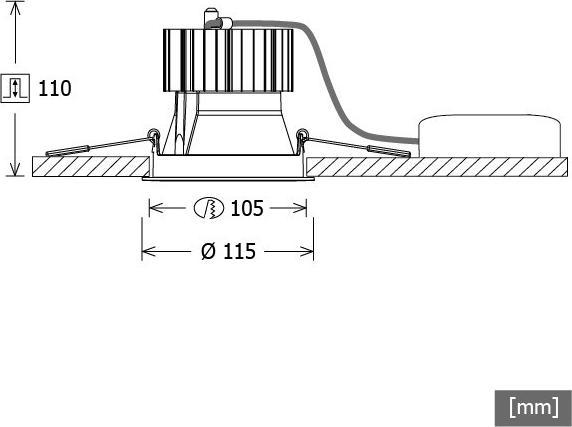 Actual product image LTS Licht&Leuchten LED recessed spotlight FLIR 200 ws #641770 (3030 lm)