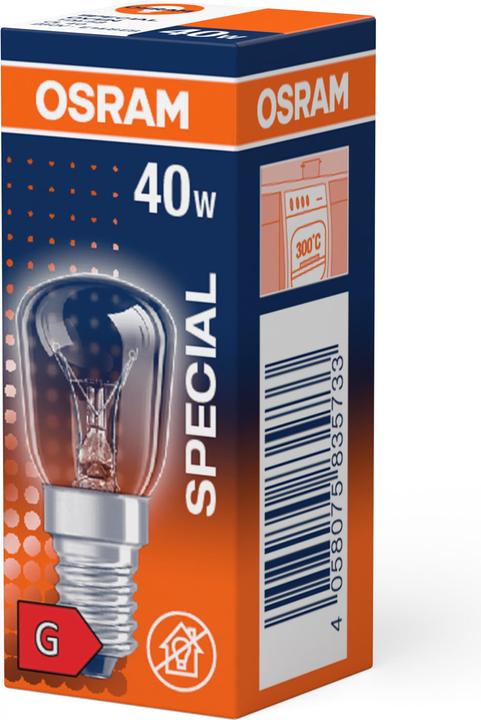 Produktbild Osram SPECIAL OVEN T CL 40W 230V E14 (E14, 40 W, 300 lm, 1 x, G)