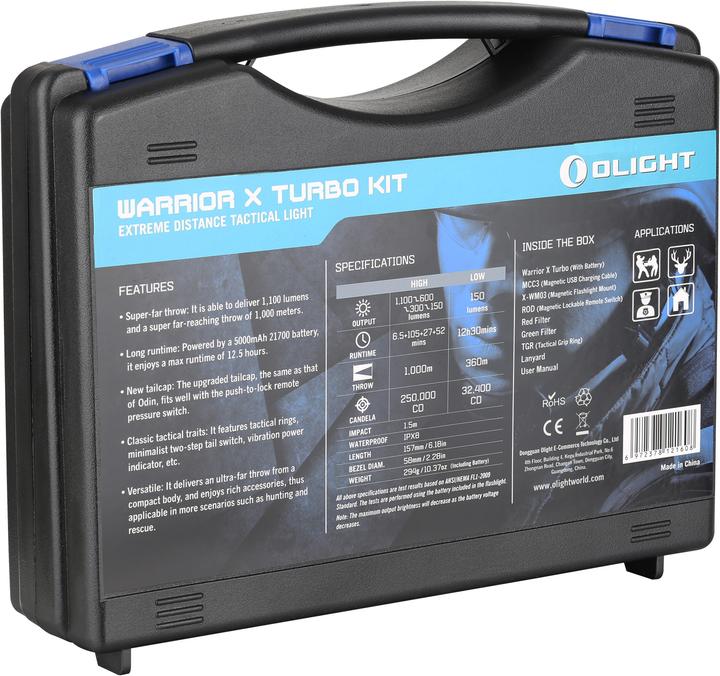 Actual product image Olight Warrior X Turbo Kit (15.70 cm, 1100 lm)