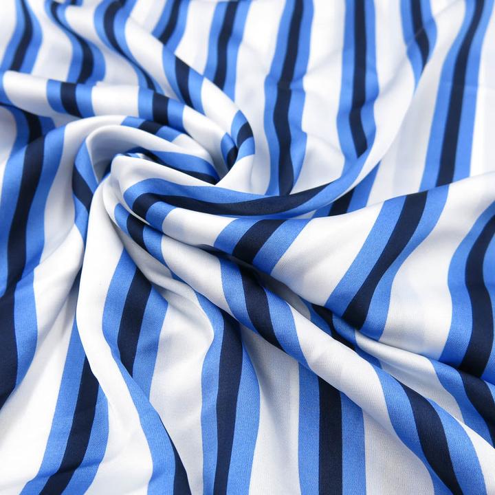 Immagine prodotto Stoffrestposten Raso - Strisce blu - Quantità minima: 1 metro