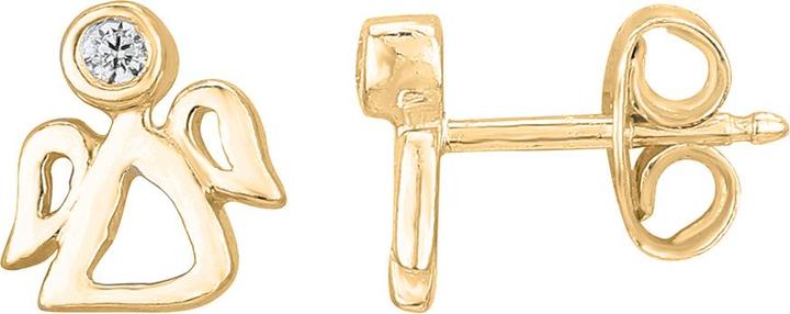 Image du produit Leyda Boucles d'oreilles clous ange (Pierre synthétique, Argent 925 1 micron Doré jaune 18k)