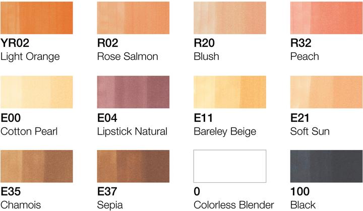 Actual product image Copic Skin tones (Grey, 3 mm, 12 x)