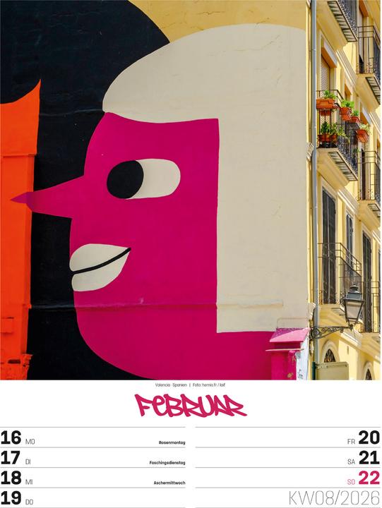 Actual product image Street Art - Graffiti - Wochenplaner Kalender 2026 (25 x 33 cm, Hardcover, German)