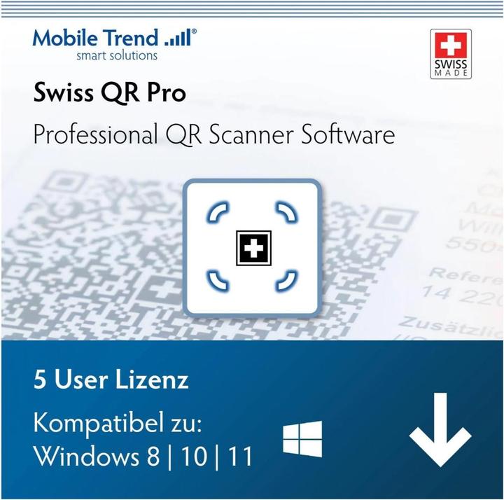 Mobile Trend Swiss QR Scanner Pro ESD, Vollversion, 5 User, DE/FR/EN/IT (5 User, unbegrenzt)