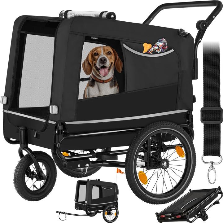 tectake Hundeanhänger WoofRider multifunktional, faltbar, bis 40kg