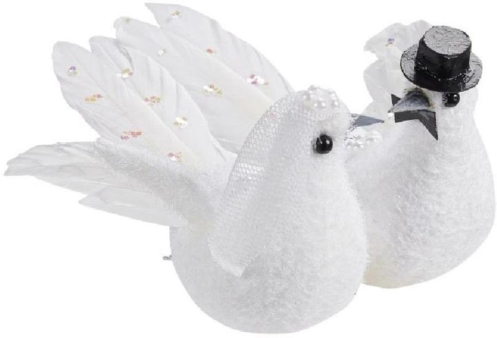 Hobby Fun Accessoire de fête Mariage Colombe Couple Blanc