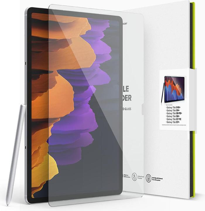 Ringke Galaxy Tab S8+ / S7+ / S7 FE Screen Protector Invisible Defender Tempered Glass Transparent (1 Piece, S8 Plus)