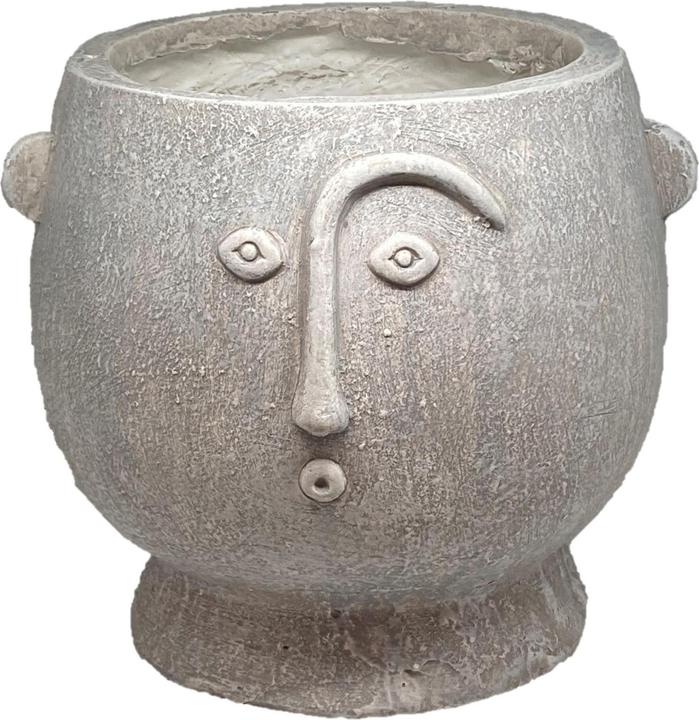 Actual product image GuGus Plant Pot with Face 16 cm, Grey (18 cm)