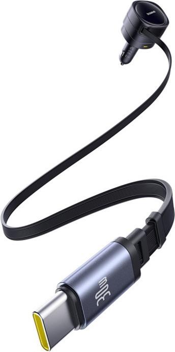 Actual product image Baseus Enjoyment Max Car Charger C+C Cables & U+C Ports 90W Cosmic Black