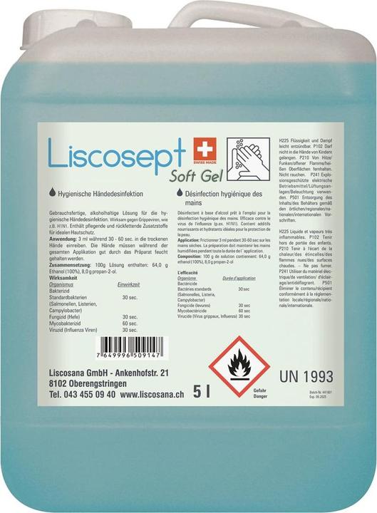 Produktbild Liscosept Soft Gel Händedesinfektion Gel (5000 ml)