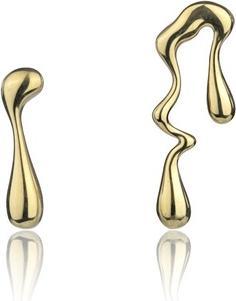 Marc Malone Averie Gold Earrings - Asymmetric Gold-Plated Design