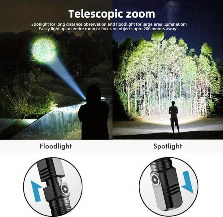 Produktbild PhoneLook Mini LED Taschenlampe Ultrastarke Leuchtkraft mit integriertem Akku & 800 Lumen (USB-C)