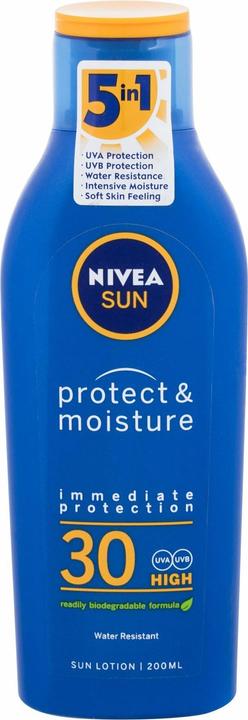 NIVEA Sun Protect & Moisture (Sonnencreme, SPF 30, 200 ml, 150 g)