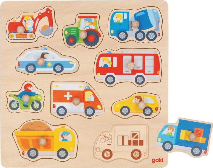 Produktbild Goki Hintergrundbildpuzzle Fahrzeuge (10 Teile)