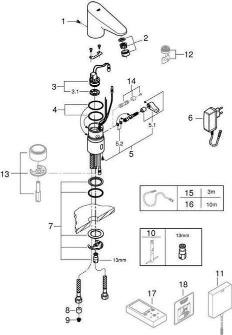 Produktbild Grohe Infrarot-Elektronik EUROPLUS E 1/2" Steckertrafo m Mischung chr