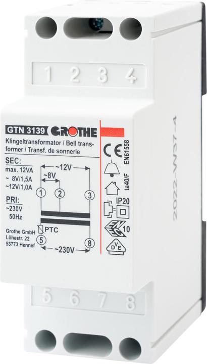 Produktbild Grothe Klingel-Transformator 8 V/AC