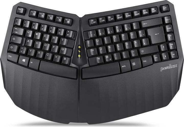 Actual product image Perixx PERIBOARD-613 DE B, Wireless compact ergonomic keyboard, black (DE, Wireless)