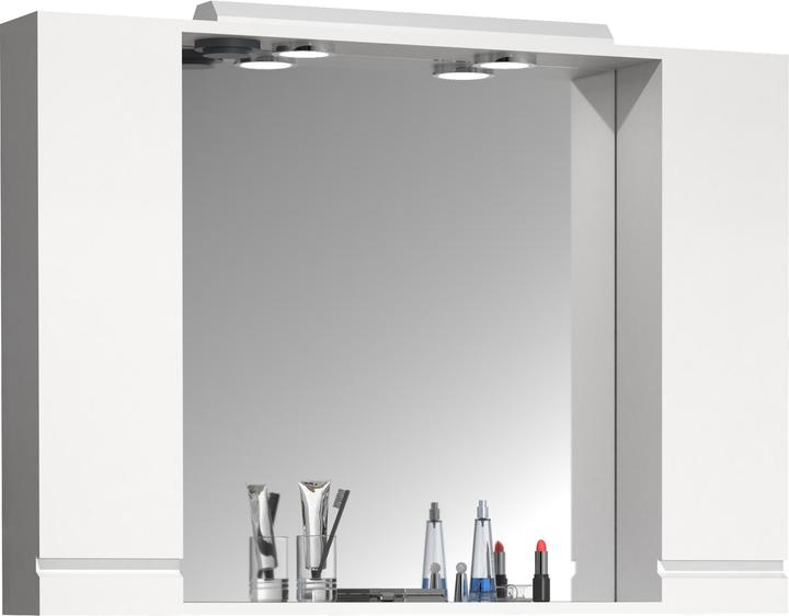 Produktbild VCM Badspiegel Wandspiegel Breite 100 cm Hängespiegel Spiegelschrank Badezimmer Drehtür grifflos (100 x 14 x 71 cm)