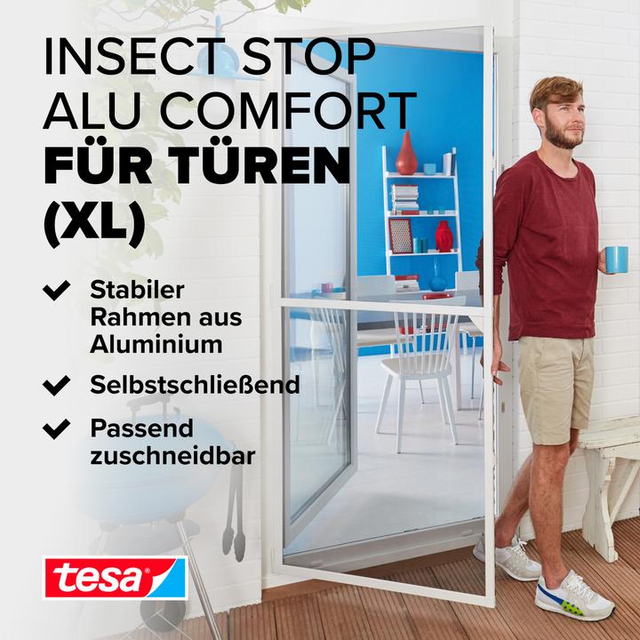 Actual product image tesa Insect screen Alu COMFORT for doors, XL insect screen (120 x 240 cm)